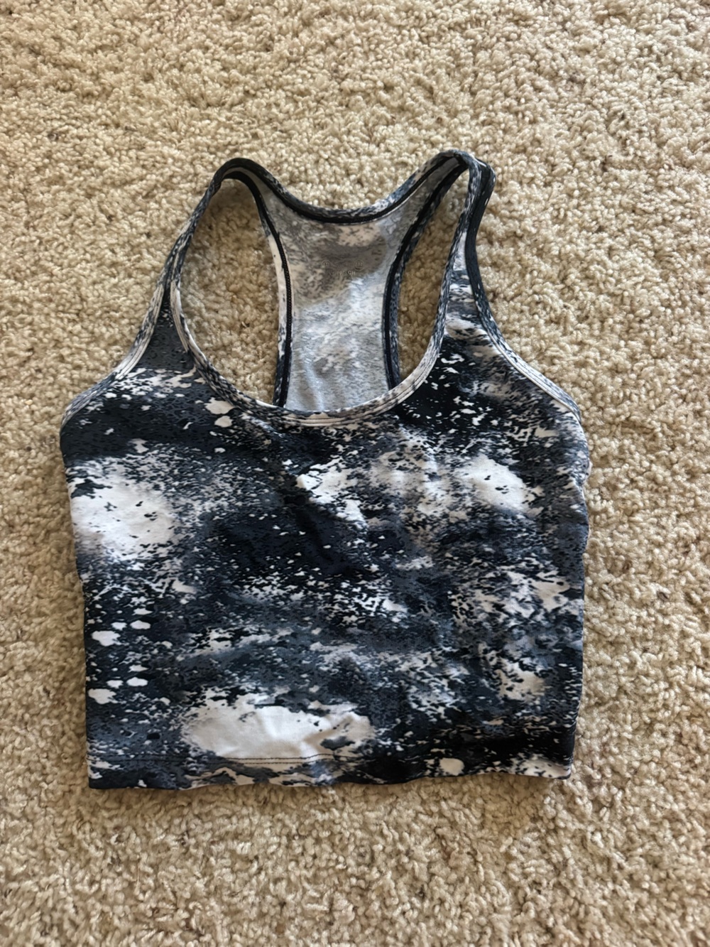 Calvin Klein Black and White Tie-Dye Racerback Tank